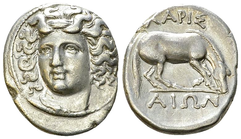 Larissa AR Drachm, c. 356-342 BC 

Thessaly, Larissa . AR Drachm (18-20 mm, 5....