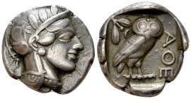 Athens AR Tetradrachm, c. 454-404 BC 

 Athens, Attica. AR Tetradrachm (24-25 mm, 16.94 g), c. 454-404 BC.
 Obv. Head of Athena right, wearing cres...