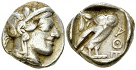 Athens AR Tetradrachm, c. 454-404 BC 

 Athens, Attica. AR Tetradrachm (23-24 mm, 17.08 g), c. 454-404 BC. 
Obv. Head of Athena wearing crested hel...
