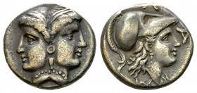 Lampsakos AR Tetrobol, 4th-3rd centuries BC 

Mysia, Lampsakos . AR Tetrobol (13-14 mm, 2.32 g), 4th-3rd centuries BC.
Obv. Janiform female heads, ...
