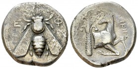 Ephesos AR Tetradrachm, c. 390-325 BC 

Ionia, Ephesos . AR Tetradrachm (23 mm, 14.51 g), c. 390-325 BC. -ikes, magistrate.
Obv. E - Φ, bee.
Rev. ...