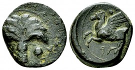 Carthaginians in Sicily AE16, c. 400-350 BC 

 Carthage . Uncertain mint in Sicily. AE16 (2.85 g), c. 400-350 BC. Unit (16mm, 2.19 g, 3h). 
Obv. Pa...