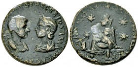 Severus Alexander, with Julia Mamaea, Edessa 

 Severus Alexander (222-235 AD), with Julia Mamaea . AE28 (15.27 g), Edessa, Mesopotamia.
Obv. AYT K...