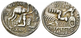 M. Aem. Scaurus and P. Pl. Hypsaeus AR Denarius, 58 BC 

 M. Aemilius Scaurus, P. Plautius Hypsaeus . AR Denarius (17-18 mm, 3.85 g), Rome, 58 BC.
...
