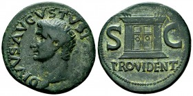 Divus Augustus AE As, altar reverse 

Tiberius (14-37 AD), for Divus Augustus (+ 14 AD). AE As (28 mm, 10.84 g), Roma, 22-23 AD.
Obv. DIVVS AVGVSTV...