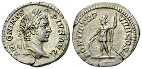 Caracalla AR Denarius, Mars reverse 

 Caracalla (198-217 AD). AR Denarius (19 mm, 3.27 g), Rome, 206 AD.
 Obv. ANTONINVS PIVS AVG, Laureate head r...