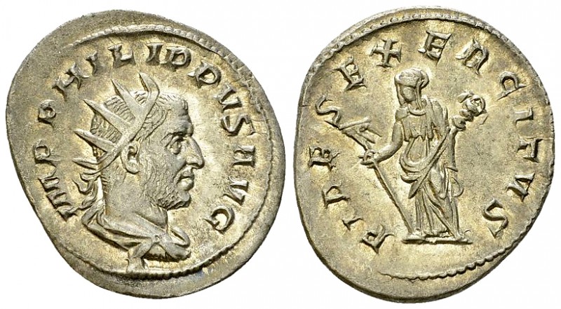 Philip I. AR Antoninianus, Fides reverse 

 Philip I. Arabs (244-249 AD). AR A...
