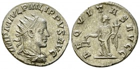 Philip II. AR Antoninianus, Antioch 

 Philippus II (247-249 AD). AR Antoninianus (22 mm, 4.02 g), Antioch.
 Obv. IMP M IVL PHILIPPVS AVG, radiate,...