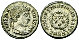 Constantine I AE Nummus, Heraclea 

 Constantine I 'the Great' (306-337 AD). AE Nummus (19 mm, 3.34 g), Heraclea, 324.
Obv. CONSTANTINVS AVG, Laure...