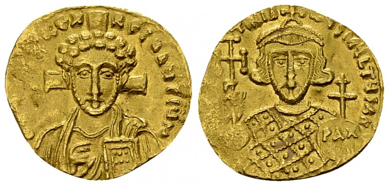 Justinian II, second reign, AV Semissis, very rare 

 Justinian II. Second rei...
