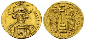 Constantine IV Pogonatus, with Heraclius and Tiberius AV Solidus 

 Constantine IV Pogonatus, with Heraclius and Tiberius (668-685 AD). AV Solidus (...