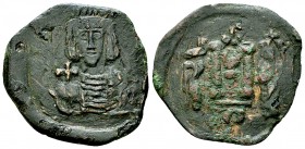 Constantine IV Pogonatus AE Follis, Syracuse 

 Constantine IV Pogonatus, with Heraclius and Tiberius (668-685 AD). AE Follis (23 mm, 3.62 g). Syrac...
