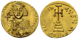 Anastasius II Artemius AV Solidus, rare 

 Anastasius II Artemius (713-715 AD). AV Solidus (19-20 mm, 4.51 g), Constantinople.
Obv. dN APTEMIUS ANA...