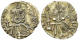 Constantinus V Copronymus, with Leo IV Solidus 

 Constantinus V Copronymus, with Leo IV (751-775). Debased metal solidus (20-22 mm, 3.60 g), Rome, ...