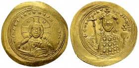 Constantinus IX Monomachus AV Histamenon 

 Constantinus IX. Monomachus (1042–1055). AV Histamenon (27 mm, 4.41 g), Constantinopolis.
Obv. + IhS XI...