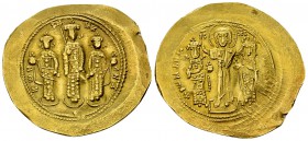 Romanos IV AV Histamenon 

 Romanos IV, with Eudocia (1068-1071). AV Histamenon Nomisma (26-28 mm, 4.36 g), Constantinople.
Obv. + KWN MX ANΔ, Thre...