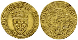 Charles VI, Ecu d'or à la couronne, Angers 

France, royaume. Charles VI (1380-1422). Ecu d'or à la couronne o. J. (29 mm, 3.87 g), Angers.
Dupless...