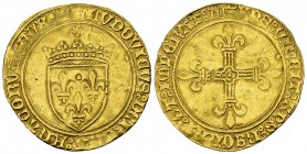 Louis XI, Ecu d'or à la couronne, extrêmement rare 

 Louis XI (1461-1483). Ecu d'or à la couronne (28 mm, 3.31 g), Tours.
Av. (couronne) LVDOVICVS...