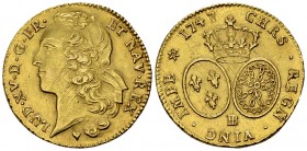 Louis XV, Double Louis d'or au bandeau 1747 BB, Strasbourg 

France, Royaume. Louis XV (1715-1774). Double louis d'or au bandeau 1747 BB (29 mm, 16....
