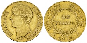 Napoléon I, AV 40 Francs an 12 A, Paris 

France, Consulat. Napoléon I. AV 40 Francs an 12 A (6.43 g), Paris.
 Gad. 1080.

TTB+.
