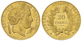 France, AV 20 Francs 1851 A, Paris 

France. 2ème République. AV 20 Francs 1851 A (6.43 g), Paris.
Gad. 1059.

Superbe.