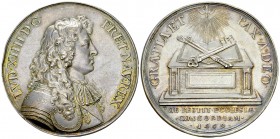 Louis XIV, AR Médaille 1669, Paix clémentine 

 Louis XIV (1643-1715). AR Médaille 1669 (49 mm, 32.69 g). Commémorant la Paix clémentine ou Paix de ...