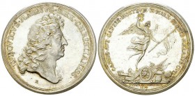 Louis XIV, AR Médaille 1674, Prise de Seneffe 

 Louis XIV (1643-1715). AR Médaille 1674 (45 mm, 42.08 g). Commémorant la prise de Seneffe, par Roet...
