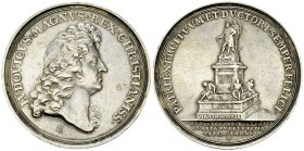 Louis XIV, AR Médaille 1686, Statue de Louis XIV 

 Louis XIV (1643-1715). AR Médaille 1686 (44 mm, 38.14 g). Commémorant l'inauguration de la statu...
