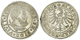 Albrecht, AR 1 Groschen 1531 

Deutschland, Preussen. Albrecht , Herzog von Brandenburg-Ansbach (1525-1569). AR 1 Groschen 1531 S (24 mm, 1.94 g), K...