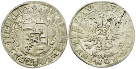 Emden, AR Gulden o.J. 

Deutschland, Emden . Ferdinand III (1637-1657). AR Gulden o.J. (28 Stüber) (40 mm, 20.13 g).
Dav. 508.

Sehr schön.