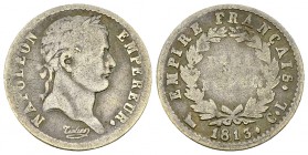 Napoleone I, AR 1/2 Franco 1813 CL, Genova 

Regno d'Italia. Napoleone I (1805-1814). AR Mezzo Franco 1813 CL (2.26 g), Genova.
Pag. 29.

Rarissi...