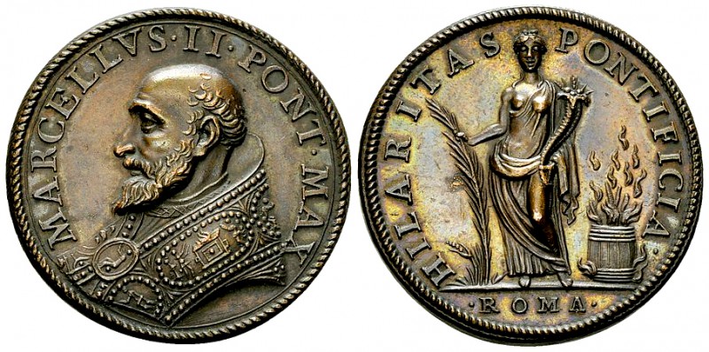Marcellus II AE Medal 1555 

Papal States. Marcellus II (Marcello Cervini). AE...