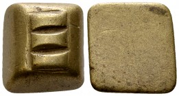 Ashanti brass gold-dust weight, mid 19th century 

Central Africa. Ashanti . Brass gold-dust weight (17x18 mm, 17.37 g), mid 19th century.

Very f...
