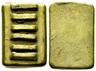 Ashanti brass gold-dust weight, mid 19th century 

Central Africa. Ashanti . Brass gold-dust weight (16x24 mm, 17.86 g), mid 19th century.

Very f...