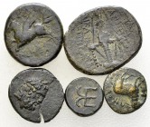 Lot of 5 Greek AE coins from Asia Minor 

 Lot of 5 (five) Greek AE coins from Asia Minor : Klazomenai, Stratonikeia, Magnesia, Kebren, and Amisos....