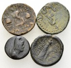 Lot of 4 Greek AE coins from the East 

 Lot of 4 (four) Greek AE coins from the East : Antiochia (?), Berytus, and Demetrios.

Very fine. (4)

...