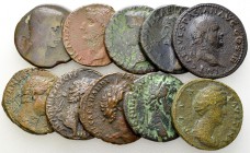 Lot of 10 Roman imperial middle bronzes 

Lot of 10 (ten) Roman imperial middle bronzes: Augustus, Tiberius, Caligula, Claudius, Vespasianus, Hadria...