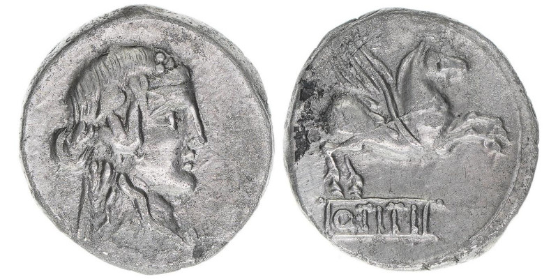 Q. Titius 90 BC
Römisches Reich - Republik. Denar. Bacchus - Pegasus
Rom
3,80g
C...