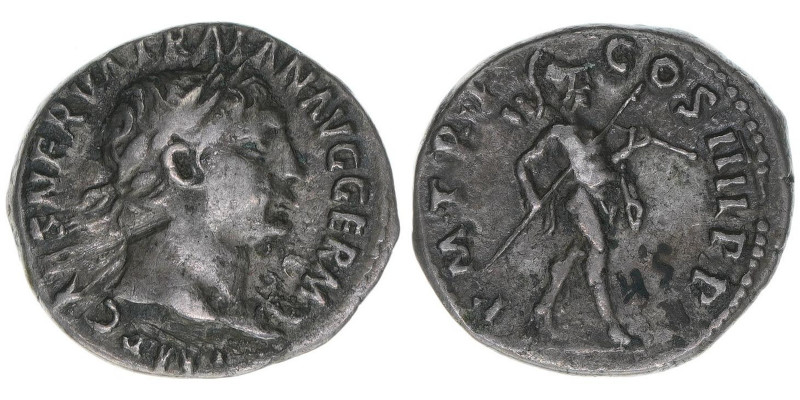 Traianus 98-117
Römisches Reich - Kaiserzeit. Denar. P M TR P COS IIII P P
Rom
3...