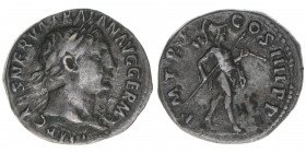 Traianus 98-117
Römisches Reich - Kaiserzeit. Denar. P M TR P COS IIII P P
Rom
3,12g
Kampmann 27.49
ss