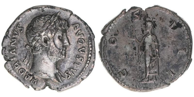 Hadrianus 117-138
Römisches Reich - Kaiserzeit. Denar. COS III
Rom
3,14g
Kampman...