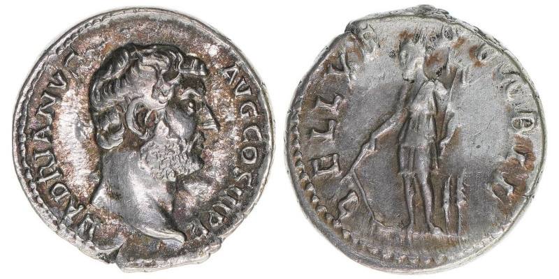 Hadrianus 117-138
Römisches Reich - Kaiserzeit. Denar. TELLVS STABIL - selten
Ro...