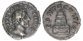 Antoninus Pius 138-161
Römisches Reich - Kaiserzeit. Denar. CONSECRATIO - Divus-Prägung
Rom
3,25g
Kampmann 35.313
ss+