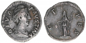 Faustina Maior +141 Gattin des Antoninus Pius
Römisches Reich - Kaiserzeit. Denar. CERES
Rom
3,21g
Kampmann 36.30
ss/vz