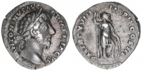 Marcus Aurelius 161-1809
Römisches Reich - Kaiserzeit. Denar. P M TR P XVIII IMP II COS III
Rom
3,36g
Kampmann 37.93
ss