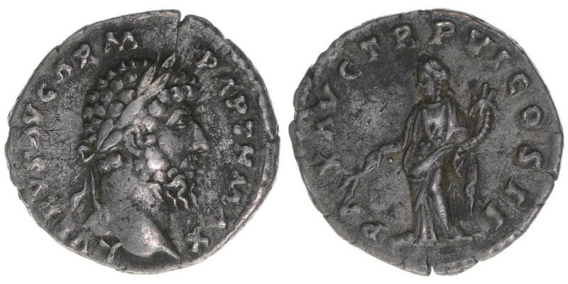 Lucius Verus 161-169
Römisches Reich - Kaiserzeit. Denar. PAX AVG TR P VI COS II...