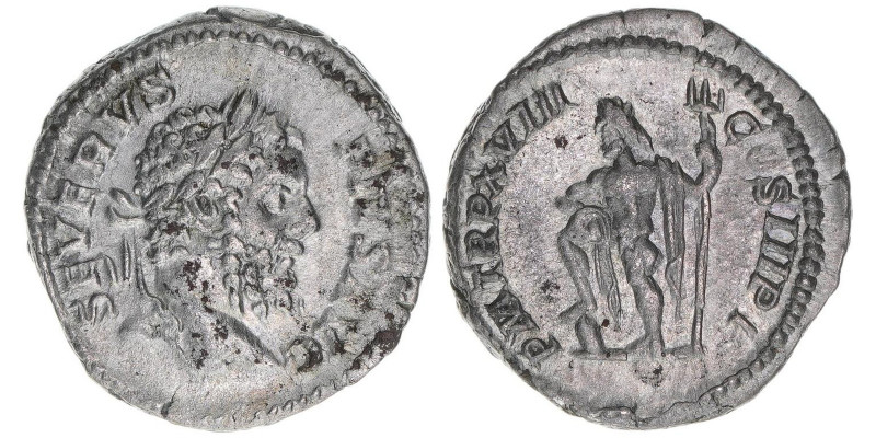 Septimius Severus 193-211
Römisches Reich - Kaiserzeit. Denar. P M TR P XVIII CO...
