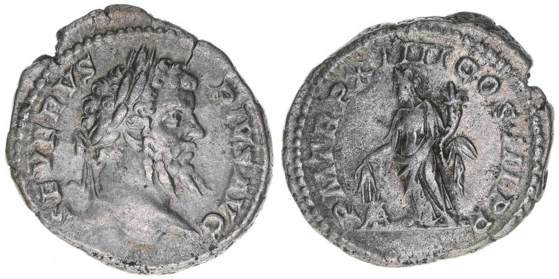 Septimius Severus 193-211
Römisches Reich - Kaiserzeit. Denar. P M TR P XIIII CO...