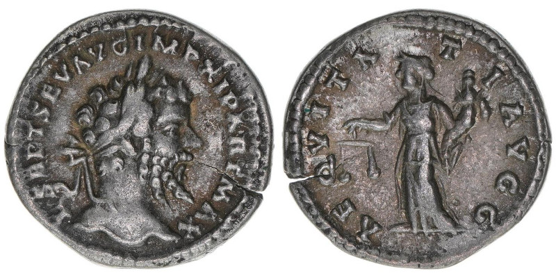 Septimius Severus 193-211
Römisches Reich - Kaiserzeit. Denar. AEQVITATI AVGG
Ro...