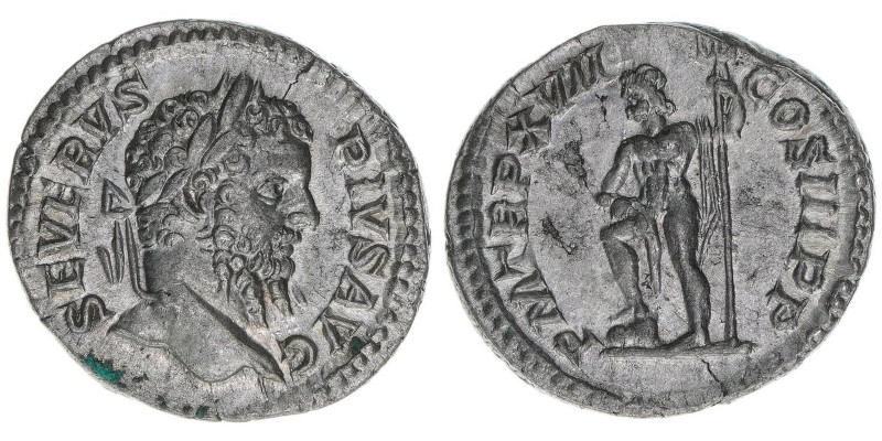 Septimius Severus 193-211
Römisches Reich - Kaiserzeit. Denar. P M TR P XVII COS...